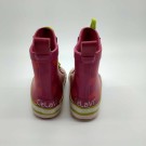 Celavi Ankelhøy Gummistøvel, rosa-lime-hvit med røde hjerter og lime snører thumbnail