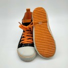 Celavi Ankelhøy Gummistøvel, svart-orange-hvit med biler og orange snorer thumbnail