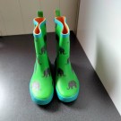 Celavi Gummistøvel Høy, grønn-turkis med svarte elefanter thumbnail